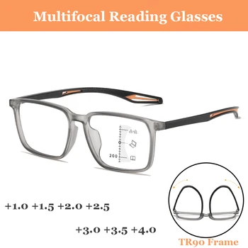 האולטרה TR90 נגד אור כחול נשים גברים Progressive Multifocal משקפי הקריאה סיימתי מרשם זוקן ראייה משקפיים