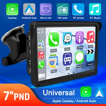 7 אינץ נייד אלחוטי CarPlay אנדרואיד לרכב אוטומטי רדיו מולטימדיה נגן וידאו HD מסך המגע Bluetooth USB AUX עם מצלמה
