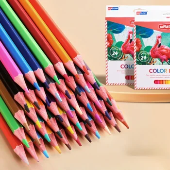 24 צבעים על בסיס שמן עפרונות צבע סט של הילדים ציור עפרונות קופסה לילדים יד מקצועית ציור ציוד אמנות