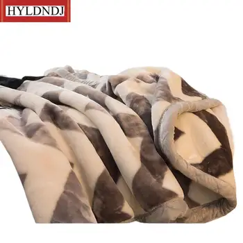 החורף שמיכות עבות שכבה כפולה Raschel מינק משוקלל שמיכה מיטה זוגית רכה חם כבד פלאפי לזרוק שמיכות