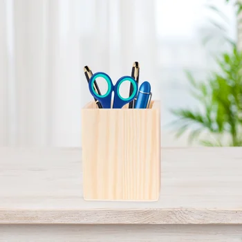 עץ עיפרון בעל מיכל השולחן עט כוס מברשת כתיבה תיבת אחסון למשרד ארגונית