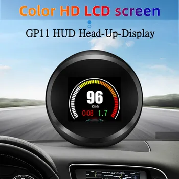 HD GPS HUD המכונית GP11 Head-Up Display רכב חכם מד שיפוע דיגיטלי GPS מד מהירות מעל למהירות אזהרה פונקציית השעון המעורר