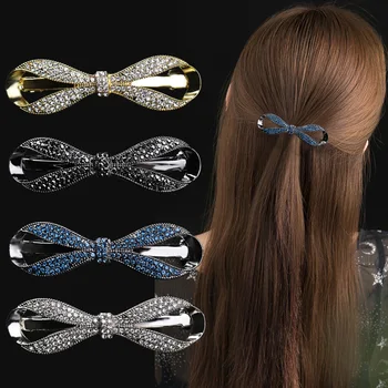 מעולה דמוית קשת קריסטל סיכת הראש לנשים האופנה ריינסטון Bowknot סיכות סיכות כלי עיצוב חתונה אספקה
