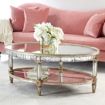 שולחן קפה בסגנון ניאו קלאסי ספה, שולחן צד קטן בדירה יצירתי אישיות תה לשולחן מראה אליפסה תה השולחן