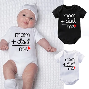 הקיץ הפעוט ילדה בנים הבגדים בגד עבור הרך הנולד אמא +אבא =לי אהבה הדפסה תינוקות תלבושות 0-24M בייבי Romper