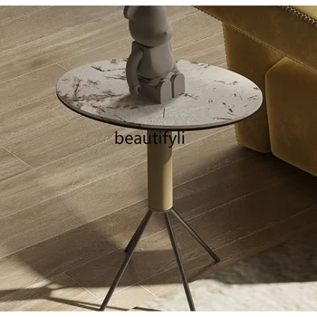 מינימליסטי אבן צלחת ספה קטנה, שולחן אור יוקרה High-End המיטה בפינה שולחן קטן CoffeeTable מיני רהיטים בסלון