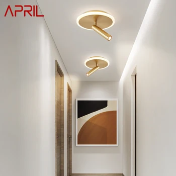 אפריל נורדי פליז מנורות על התקרה LED מודרני פשטות זהב Rotatable זרקורים הביתה המרפסת מעבר עיצוב תאורה