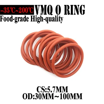 20pcs VMQ או טבעת חותם אטם עובי CS 5.7 מ 