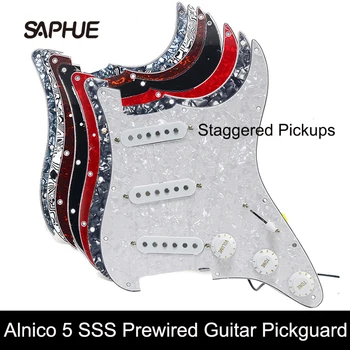 Alnico 5 SSS Prewired גיטרה Pickguard טעון Pickguard מעד פיקאפים 50/50/52mm על FD ST הגיטרה 9 צבעים לבחור