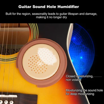 צליל גיטרה כיסוי חור קרם לחות עם מובנה ספוג גיטרה Soundhole אדים עם 2pcs Mouldproof ספוגים טבעיים