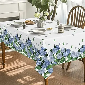 האביב בצבעי מים הידראנגאה פרחוני המפה הקיץ מלבני מטבח Antifouling כיסוי שולחן מסיבת חתונה קישוט שולחן