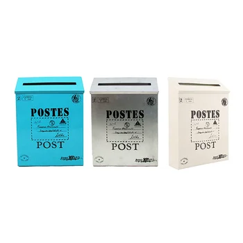 דואר וינטג ' חומת הר הדואר פוסט תיבת מכתבים עמיד בפני חלודה דואר מחזיק מתאים מחוץ כחול