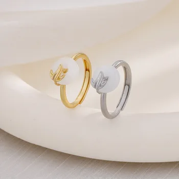 חיקוי של ג ' ייד זוג טבעות לנשים פתיחה מתכווננת נקבה האצבע טבעת יפיפייה תכשיטים מתנות Anillos Mujer 2023