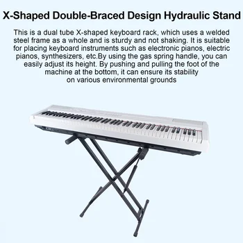 פסנתר חשמלי מקלדת סטנד מתכוונן הידראולי X-סוג המקלדת לעמוד אוניברסלי אביזרים עבור מקלדת מכשירים