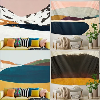 סגנון פשוט קישוט הבית שטיח נורדי הר קיר חדר השינה תלוי החוף שטיח יכול להיות מותאם אישית