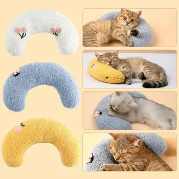 חמוד כרית קטנה עבור חתולים הצוואר מגן שינה עמוקה גור בצורת U כרית כרית חתול קיטן משענת הראש כלב כרית שינה