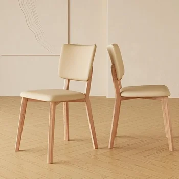 משק בית עץ האוכל כיסא בסגנון יפני מינימליסטי משענת רהיטים יומן צבע מקרית מוצק עץ רך תיק בית הכיסא החדש.