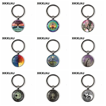 XKXLHJ 2018 חיים חדשים העץ אמנות צילום, טיבט, מטילי זכוכית תליון שרשרת, מחזיק מפתחות, תכשיטים