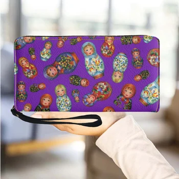 בציר בובה רוסית מעצב צמיד הארנק ילדה נסיעות קניות נוסעים אלגנטי מצמד בעל כרטיס ארנק מטבעות נקבה מתנה