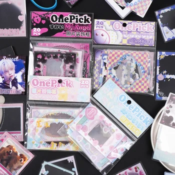 20PCS חמוד, קוריאנית תוספות בסגנון שקוף כרטיסי מדבקת קישוט איידול אלבום גלויות רעיונות DIY קולאז ' חומר מדבקות