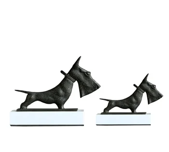 Scherena פשוט האירופי ברזל אמנות סכין הכלב הגור שחור קישוט מודל החדר רך קישוט קישוט מלאכת קישוט