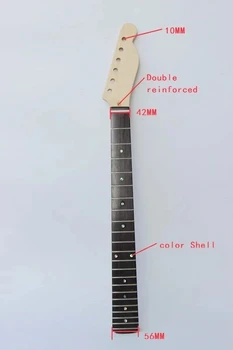 גיטרה חשמלית ראש צוואר 22 סריגים גמור DIY מייפל טלקסטר החלפת הגיטרה ראש צוואר רוזווד סקייט אצבעות