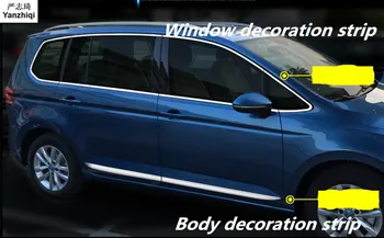 נירוסטה חלון המכונית רצועת קישוט הרכב הגוף לקשט נצנצים סגנון רכב עבור פולקסווגן פולקסווגן 2016-2018 Touran