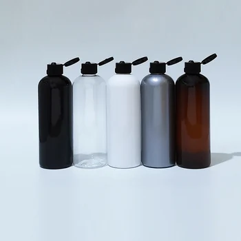 24pcs 300ml שחור חום פלסטיק שקוף נסיעות בקבוק עם היפוך מכסה עליון,10oz למילוי חוזר שמפו ג ' ל מקלחת אריזות בקבוקי PET
