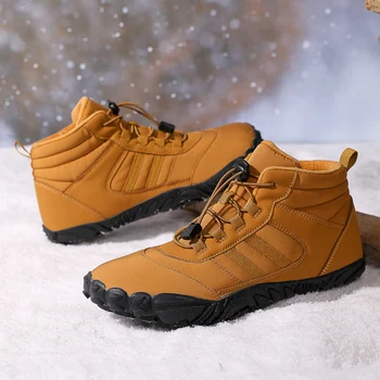 גברים שלג יחף נעליים מזדמנים 2023 חורף נעלי חוצות נעלי עבודת נשים חם פרווה גברים קרסול נעליים זכר שלג מגפיים גודל גדול