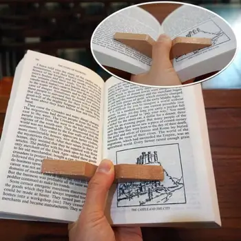 1pc נוח דף הספר מפסק האגודל הספר מחזיק עץ סימניה לקרוא עוזר תולעי ספרים מורים, תלמידים, ילדים מבוגרים