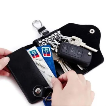 עור PU מחזיק מפתחות גברים, נשים, מחזיק מפתחות מארגן כיס מפתח הרכב הארנק משק הבית מפתח מקרה באיכות גבוהה מיני כרטיס התיק