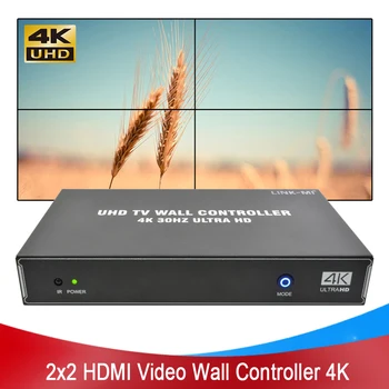 4K HDMI טלוויזיה הקיר שלט עם 4 יציאות HD 2X2 החדרת מעבד עם שליטה מרחוק