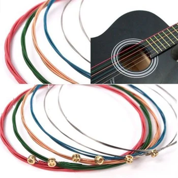 חדש 6 יח/להגדיר קשת צבעונית מיתרים על גיטרה אקוסטית אביזר מכירה חמה