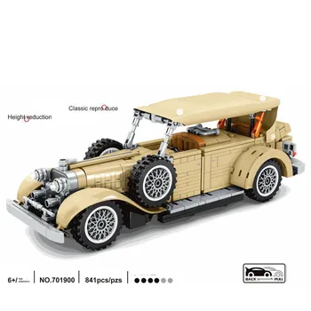 טכני קלאסי בציר המכונית בניין האמריקאי Lincolns Kb V12 מודל לסגת רכב צעצועים לבנים אוסף עבור ילד מתנה