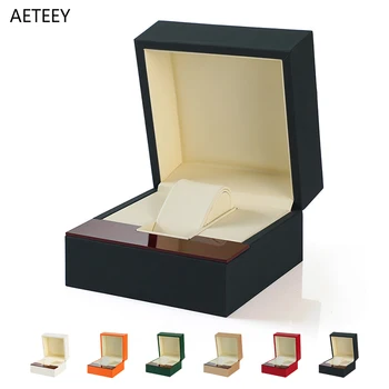 השעון תיק עור PU תיבת עץ לתכשיטים אריזה קופסה לצפות באוסף המדיה לארגן אחסון להתאמה אישית לוגו וצבע