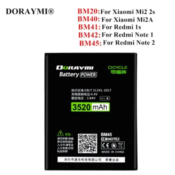 DORAYMI BM45 BM40 BM41 BM42 BM20 סוללה עבור Xiaomi Mi Redmi Note 2/ Mi2S Mi 2 /2A/Redmi 1S/Note1 החלפת הסוללות