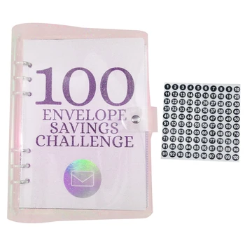 100 יום אתגר לחסוך כסף קלסר 100 מעטפות כסף חיסכון אתגר: כיף וקל תקציב לתכנון קל לשימוש ורוד