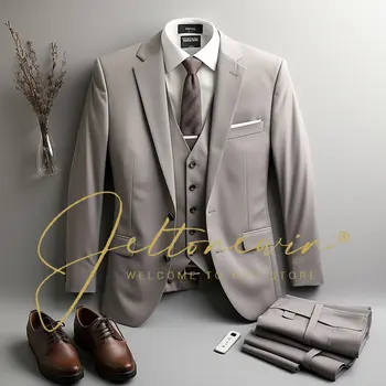 החתן חליפת גברים שלושה חלקים slim-fit קוריאנית שמלת החתונה עסקי מזדמן נאה החליפה תחפושת Homme De Trajes גבר