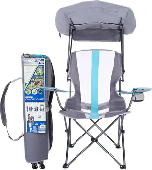 מקורי כיסא מתקפל לקמפינג, נצמד, ואת אירועי חוצות, אפור/כחול בהיר