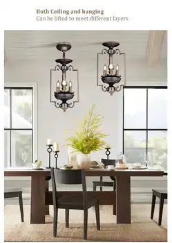 האמריקאי רטרו סגנון תעשייתי הסלון, חדר השינה, חדר האוכל מרפסת מסדרון מסדרון מנורת LED Multi-ראש התקרה אור