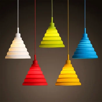 יצירתי המודרני הוביל שנדליר צבעוני סיליקון E27 תליון מנורה לחיות ליד המיטה החג בבית מקורה עיצוב Haning אור