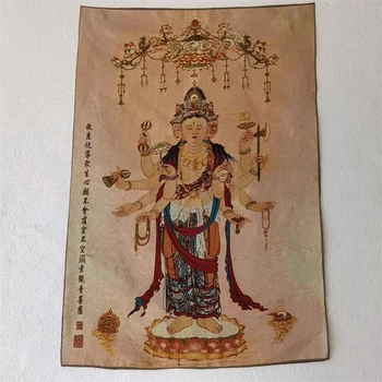הטיבטי בודהה Thangka, Bukong הבודהיסטווה, זהב ברוקד, רקמה המעודנת קישוט הבית, המשמח Thangka