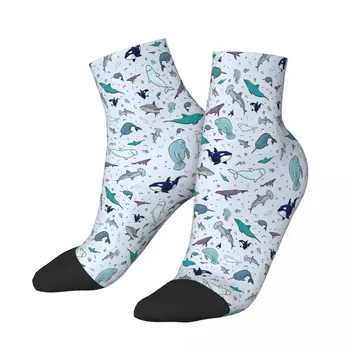כחול Orcinus לוויתן אורקה דולפין הקרסול גרביים זכר Mens נשים קיץ גרביים היפ הופ