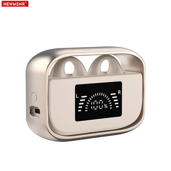 Rotatable LED אלחוטי אוזן קליפ אוזניות Bluetooth אוזניות הפחתת רעש אוזניות Hifi סטריאו ספורט אוזניות יכול לטעון טלפונים