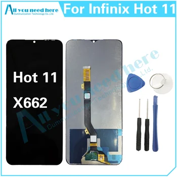 100% מבחן Infinix חם 11 X662 תצוגת LCD מסך מגע דיגיטלית הרכבה, תיקון החלפת חלקים