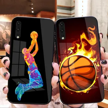 ספורט ריבאונדים כדורסל מקרה טלפון עבור Huawei P50 P40 P30 P20 Pro חבר 40 30 20 Pro נובה 9 8 7 מחשב זכוכית טלפון הכיסוי