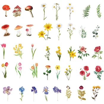 8 סגנונות צמח יפה פרח מחמד מדבקה ספרותית DIY ממקור חומר דקורטיבי מדבקות עבור ילדים מכשירי כתיבה 40pcs/תיק