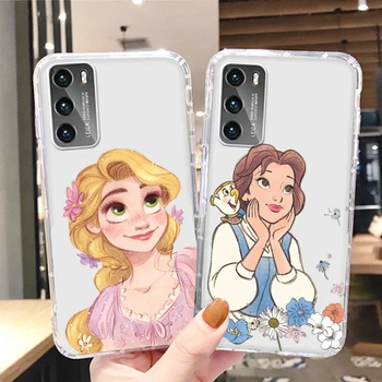Disney נסיכה שלג שקוף מקרה טלפון עבור Huawei P50 P40 P30 P20 לייט עמ ' חכם Z Pro Plus 2019 2021 כיסוי