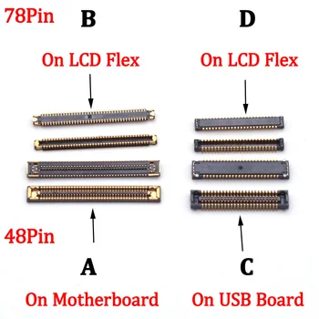 5Pcs 78 48 Pin LCD מסך תצוגה להגמיש FPC מחבר עבור Samsung Galaxy A02 A022M A022 A022F מטען USB טעינת Dock ההתקן