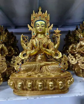 סיטונאי הבודהיסטית אספקה בודהיזם הודו נפאל הביתה בשלום בהצלחה ארבעה חמושים Avalokitesvara Bidhisattva guanyin פסל בודהה